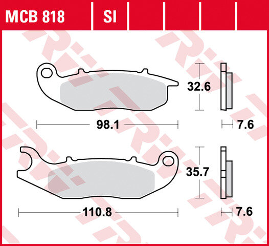TRW-LUCAS Bremsbelag "MCB818", Satz, SI, Sintermetall Offroad / ATV (ABE)