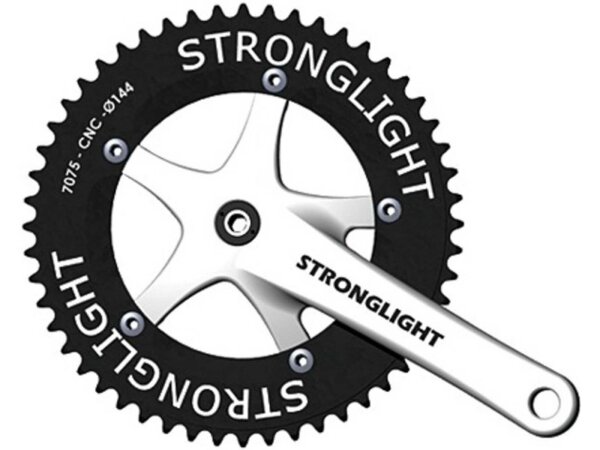 STRONGLIGHT Kettenradgarnitur "Track 2000", SB-verpackt, 4-kant, Singlespeed, Kettenblatt aus 7075 T6 Aluminium, Kurbela