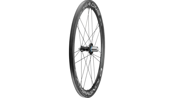 CAMPAGNOLO Renn-Laufrad "Bora One 50 Dark", 50mm Voll-Carbonfelgen, 24,2mm breit, Vorderrad 18 Nirosta Aero Speichen sch