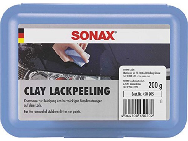SONAX Reinigungsknetmasse "Clay Lackpeeling", Blau. Spezielle homogene Reinigungsknetmasse zur Beseitigung von Sprühnebe