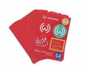 winora sticker-set din a6, je 25 stück