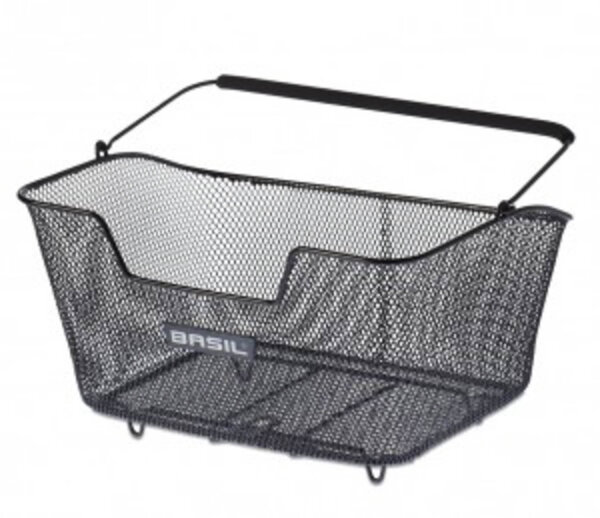 hinterradkorb basil base m stahl 29x41x21cm, schwarz, êngmaschig