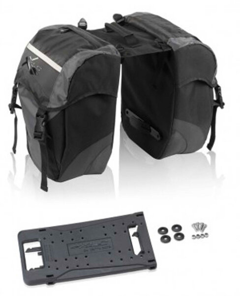 xlc doppelpacktasche carry more sz/anthrazit für xlc systemgepäckträger