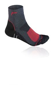 Socken F Mountainbike High Merino Damen schwarz/rot Gr. 39 - 42