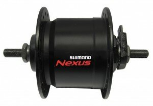 vr-nabendynamo shimano dhc3000 100mm, 36 loch, schwarz, vollachse