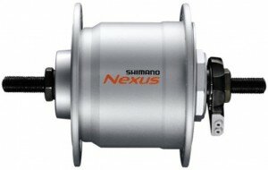 VR-Nabendynamo Shimano DHC3000 100mm, 36 Loch, silber, SNSP