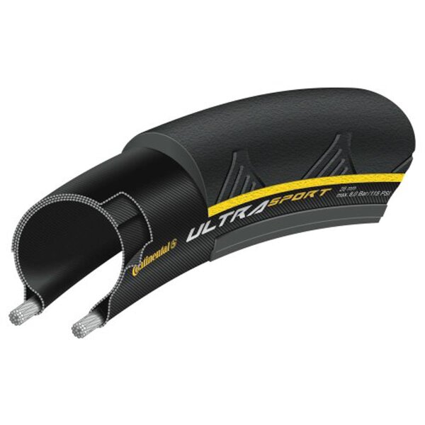 Reifen Conti Ultra Sport II faltbar 28" 700x23C 23-622 schwarz/gelb Skin    