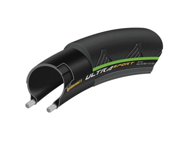Reifen Conti Ultra Sport II faltbar 28" 700x23C 23-622 schwarz/grün Skin    