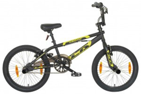 BMX Metal Pro 20" Freestyle & Allround, schwarz/gelb