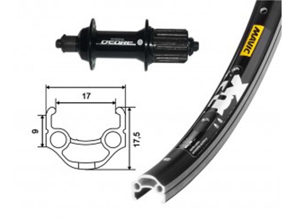 H-Rad 26x1.75 Deore Kass.sz.SSP 36L Mavic XM 117   schwarz  Niro-Sp. schwarz