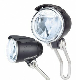 LED-Scheinwerfer Lumotec IQ Cyo plus mit Standlicht schwarz 175QDi 60Lux