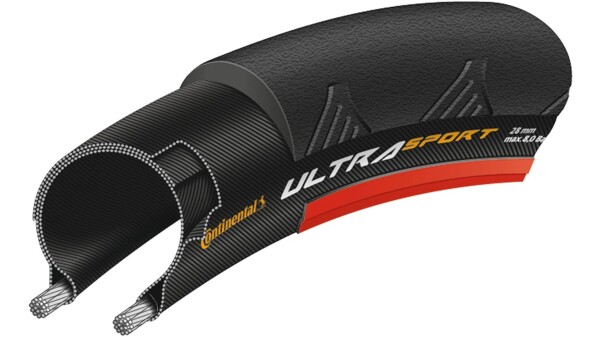 Reifen Conti Ultra Sport II faltbar 28" 700x23C 23-622 schwarz/rot Skin