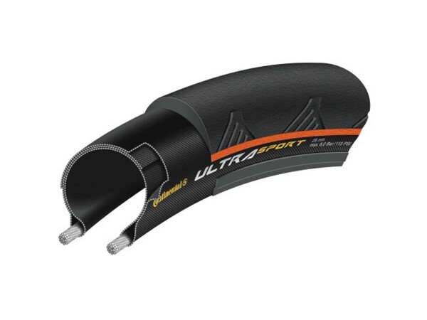 Reifen Conti Ultra Sport II faltbar 28" 700x23C 23-622 schwarz/orange Skin