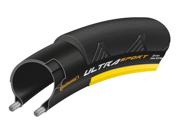 Reifen Conti Ultra Sport II faltbar 28" 700x25C 25-622 schwarz/gelb Skin