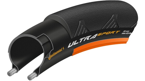 Reifen Conti Ultra Sport II faltbar 28" 700x25C 25-622 schwarz/orange Skin