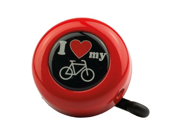 trillerglocke reich motiv i love my bike 55 mm rot