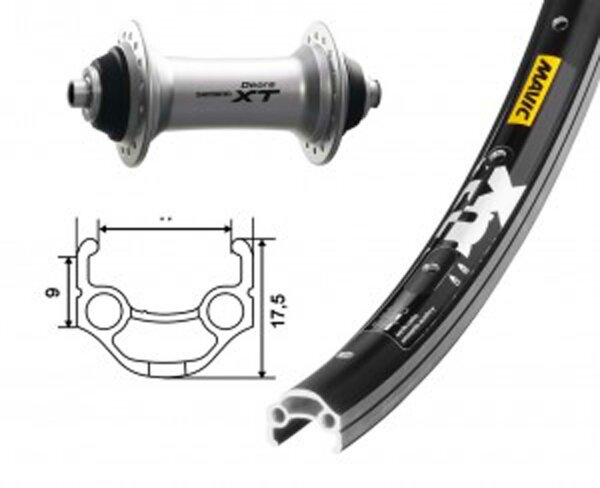 V-Rad 26x1.75Deore XT sib.SSP 36L Mavic XM 117   schwarz   Niro-Speichen
