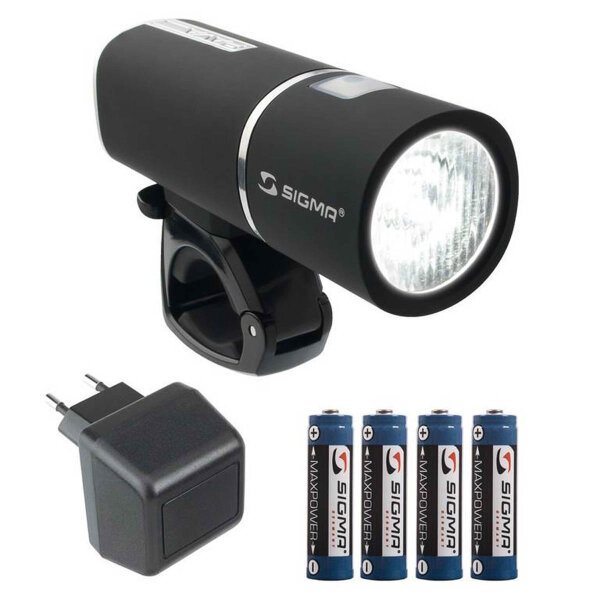 LED-Batterie-Frontleuchten-Set Pava SIGMA inkl. Akkus, Ladegerät