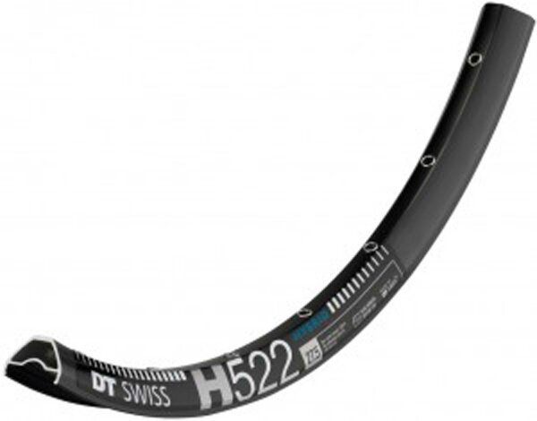 felge dt swiss h 522 27.5"/25mm schwarz 584-25 vl 6,5mm 28 loch                 