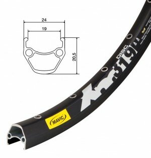 Felge Mavic XM 319 Disc 27,5" schwarz 584-19 VL 8,5 32 Loch, mit Ösen
