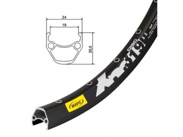 Felge Mavic XM 319 Disc 29" schwarz 622-19 VL 8,5 32 Loch, mit Ösen