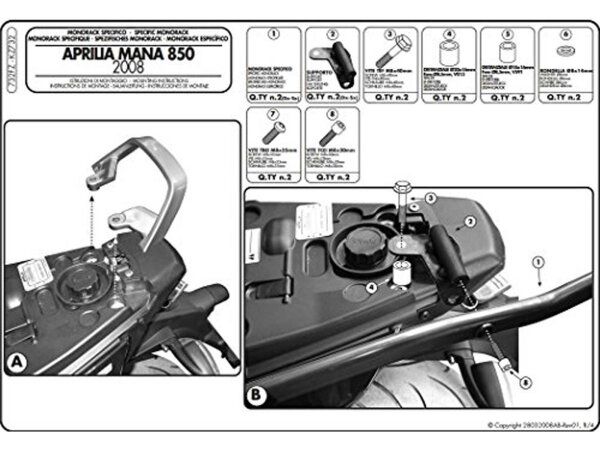 KAPPA Topcaseträger, Für Monokey und Monolock Koffer., schwarz