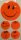 reflexaufkleber-set smily selbstklebend orange, 1x &oslash; 5cm, 4x &oslash; 2,5cm