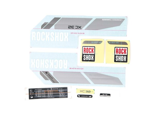 ROCKSHOX "XC 32", Dekor Set silber / schwarz