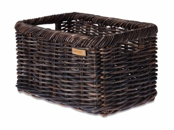 BASIL H.R.-Korb &quot;Noir L&quot;, Aus Kunststoff-Rattan, Tragegriffe, ge