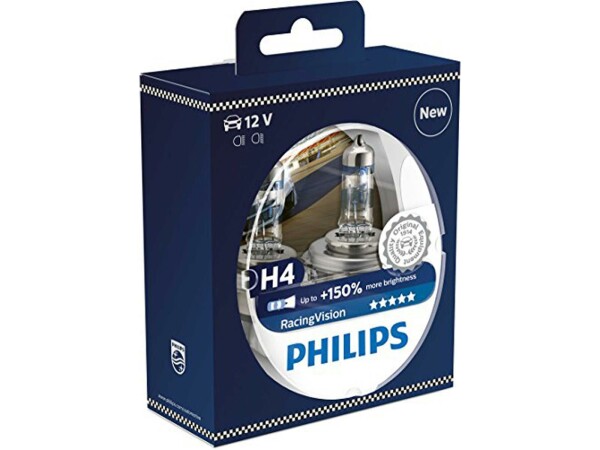 PHILIPS Hauptlampe "RacingVision", H4, 12V, 55W, bis zu 150% hel