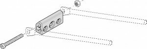 Stegadapter Hebie f. Gepäckträger für Fahrräder ohne Anlötösen