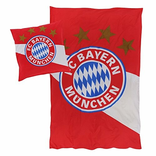 FC Bayern München Biber-Bettwäsche rot/weiß 135x200