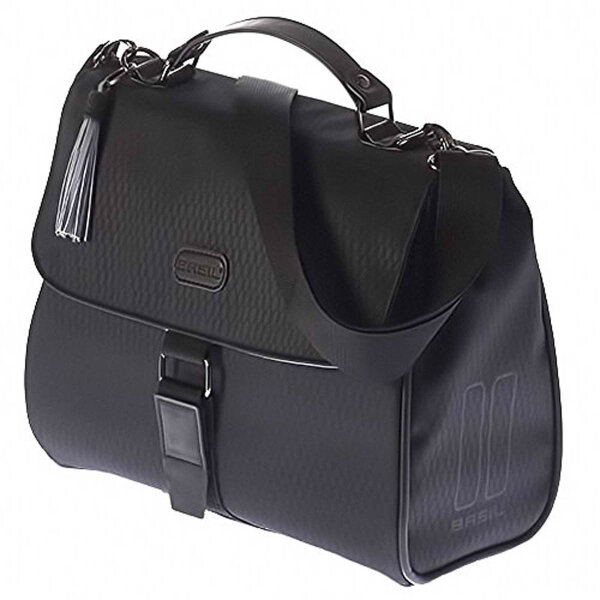 Lenkertasche Basil Noir midnight black, wasserd. 6 Ltr. 14x32x26