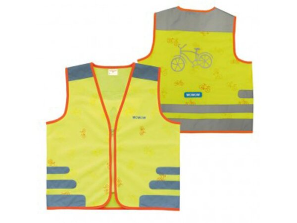 sicherheitsweste wowow nutty jacket für kinder gelb mit refl.-streifen gr.xs