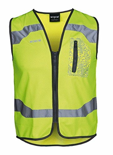 sicherheitsweste wowow drone gelb mit reißverschluss gr.xl