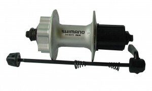 hr-scheibenbremsnabe shimano fh-m 475 135mm,36 loch,silber,8/9-f.,6-loch-aufn.