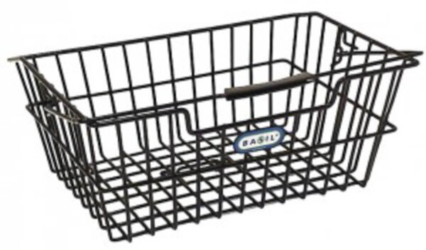hinterradkorb basil cairo luxe 39x30x18cm,schwarz,weitmaschig,abgeschr.