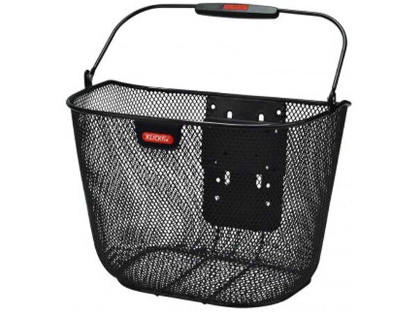 vorderradkorb klickfix uni plus schwarz 35x26x27cm, engmaschig, höhenverstellbar
