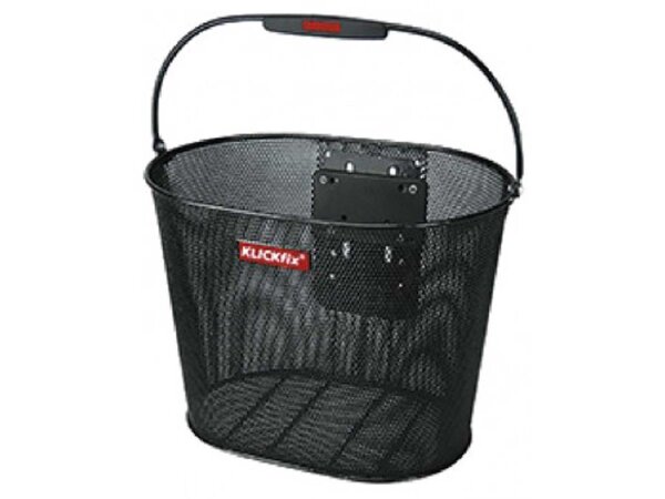vorderradkorb klickfix oval plus 35x30x26cm,schwarz,engmaschig,o. adapter