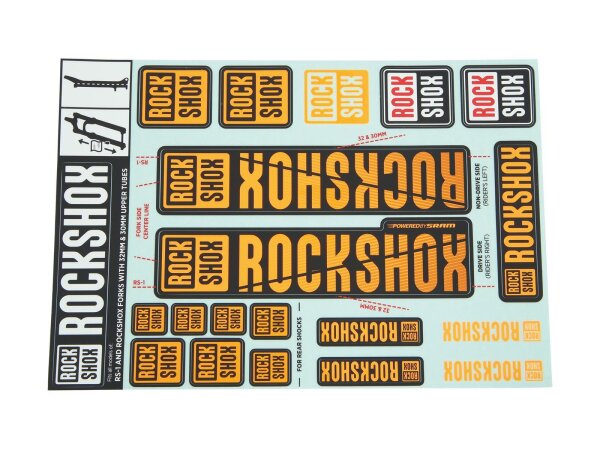 ROCKSHOX Dekorsatz Passend für Decal Kit für Ø 30  orange