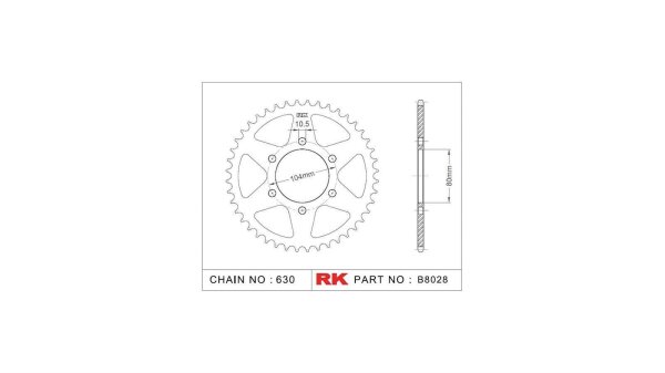 RK Kettenrad "8028" 630, Stahl 33 Zähne