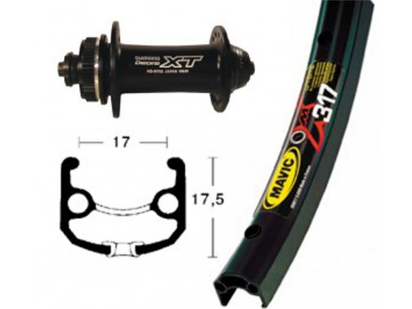 V-Rad 26x1.75Deore XT Centerl.sz.SSP 36L Mavic XM 317 schwarz.Niro-Spei.(sz)
