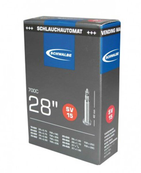 schlauch schwalbe sv 15 in folie 28x3/4-1 1/8" 18/28-622/630 sv40mm      