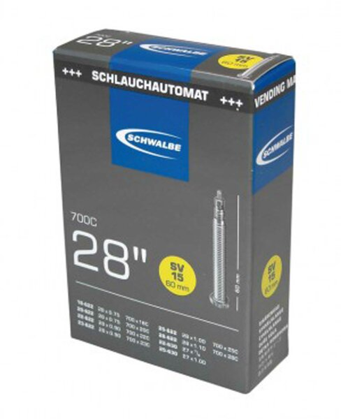 schlauch schwalbe sv 15 in folie 28x3/4-1 1/8" 18/28-622/630 sv60mm      