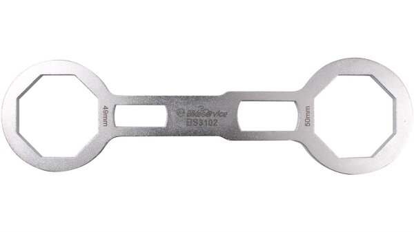 BIKESERVICE Gabelkappenschlüssel Zum einfachen Lös 49 / 50 mm, 8-