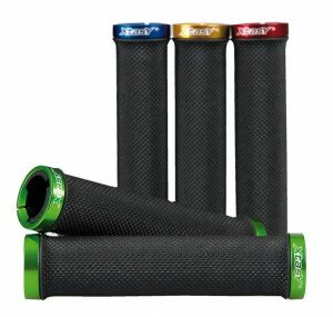 mtb/atb-griffe ergotec kraton,135mm,schwarz,mit blauer klemmung