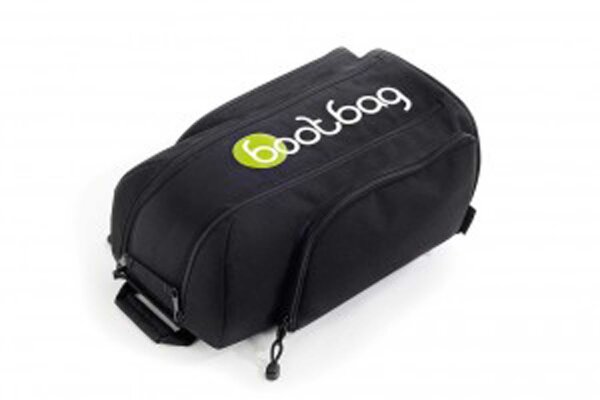 bootbag Textil Hebie Gepäckträgertasche schwarz mit Schultergurt u. Adapterabd.