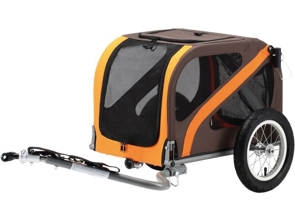 BLUE BIRD Hundeanhänger 12" Stahllaufräder mit Luf braun / orange