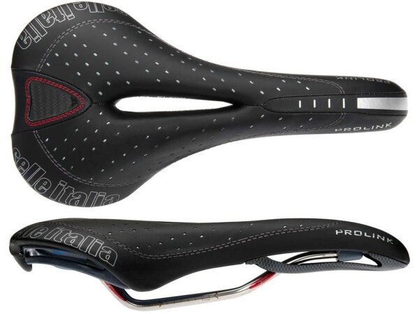 MTB-Sattel Prolink Light Gel Flow Selle Italia Leder schwarz