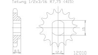 ESJOT Antriebsritzel "12010" 415, Stahl 10...